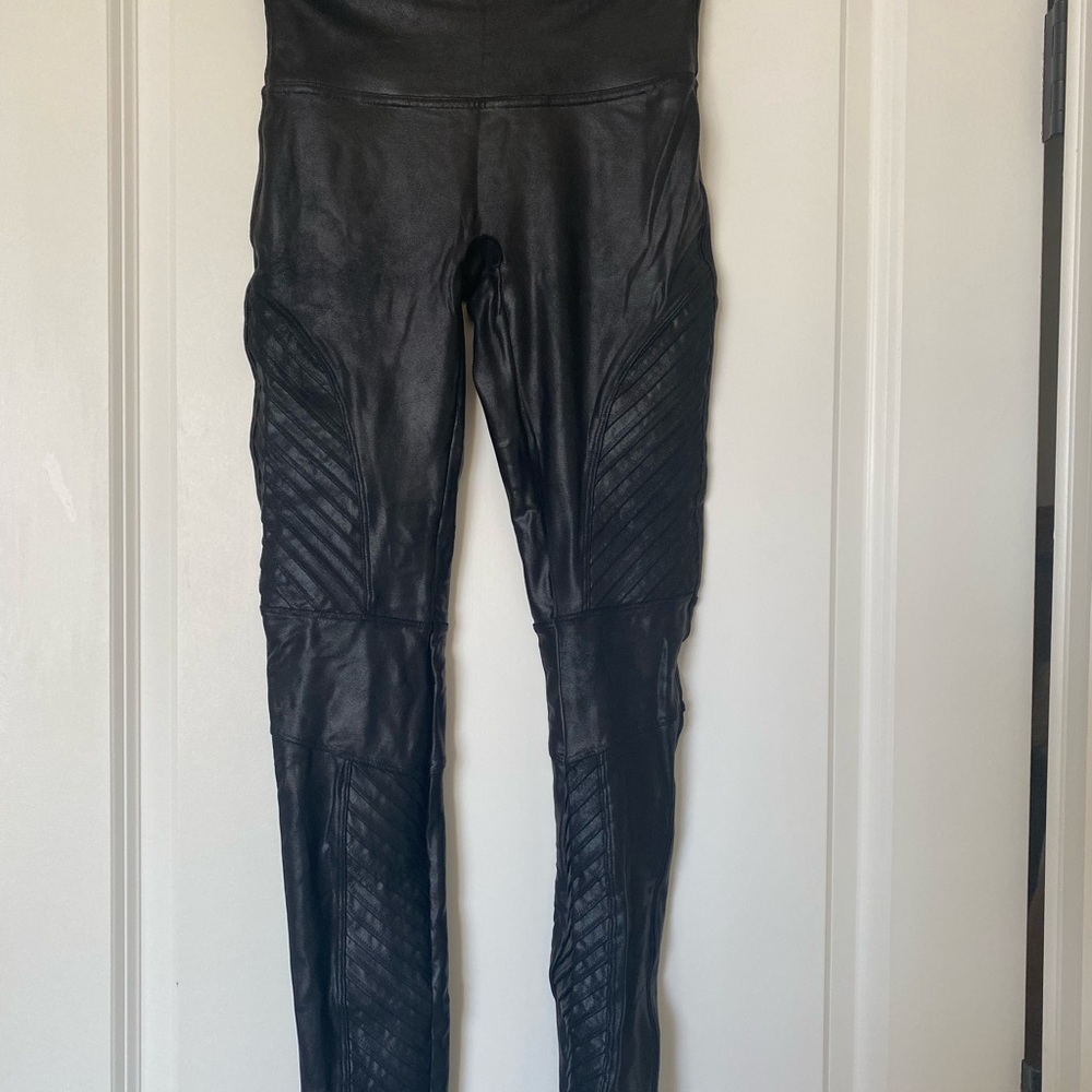 SPANX Faux Leather Moto Leggings